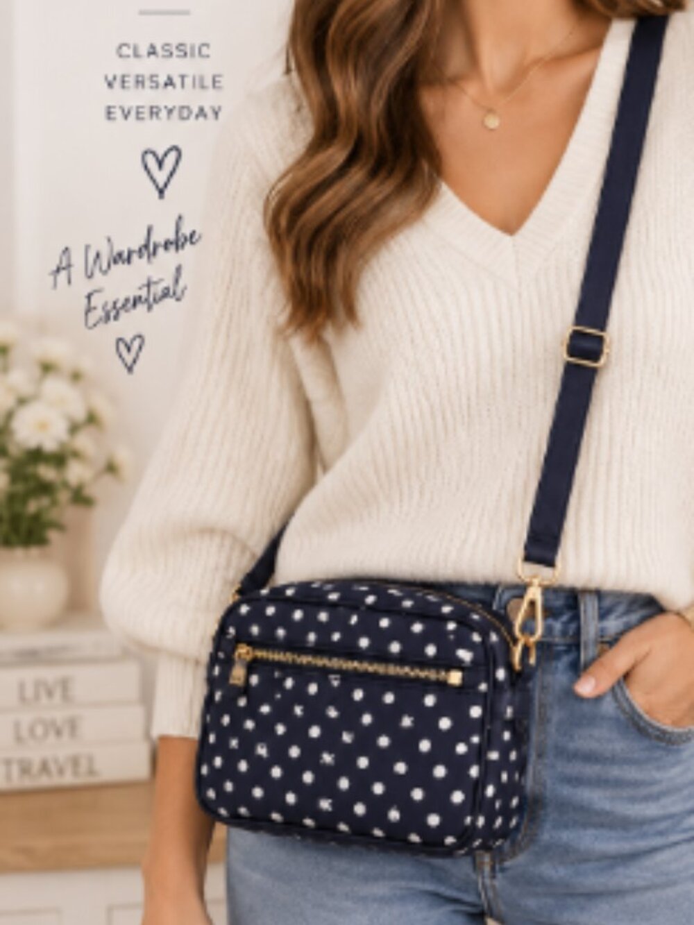 🖤 Michael Kors Black Polka Dot Crossbody Bag
